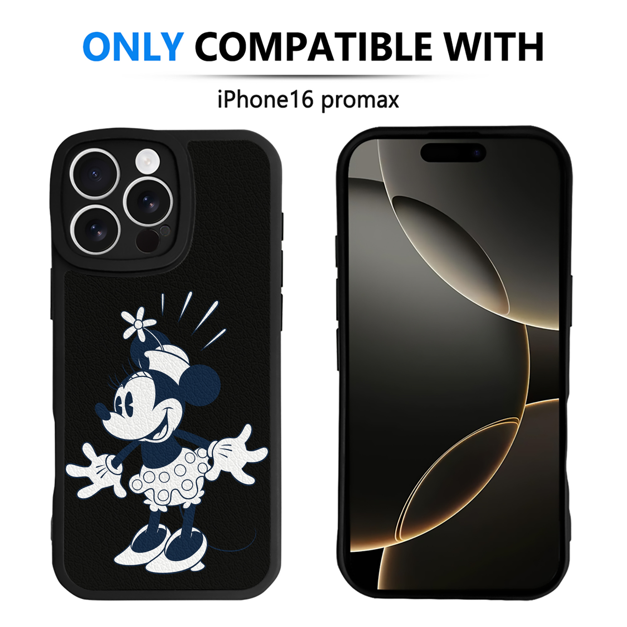 （画像用） ミッキーマウス Mickey Mouse 【iPhone 16シリーズ対応】シリコンスマホケース（レザー調） 材質：シリコン